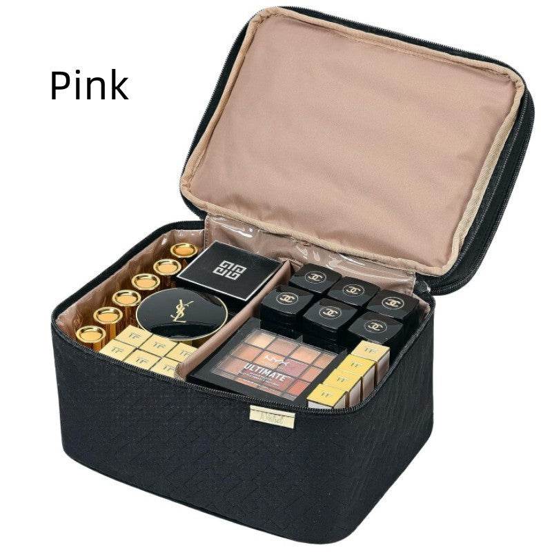 Portable Double Layer Cosmetics Bag - Stylish & Waterproof Makeup Organizer - Buy Center