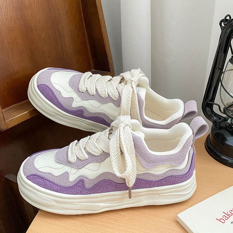 Girl’s Casual Platform Sneakers - Chic Mid-Top Vulcanize Shoes for All Seasons - Buy Center