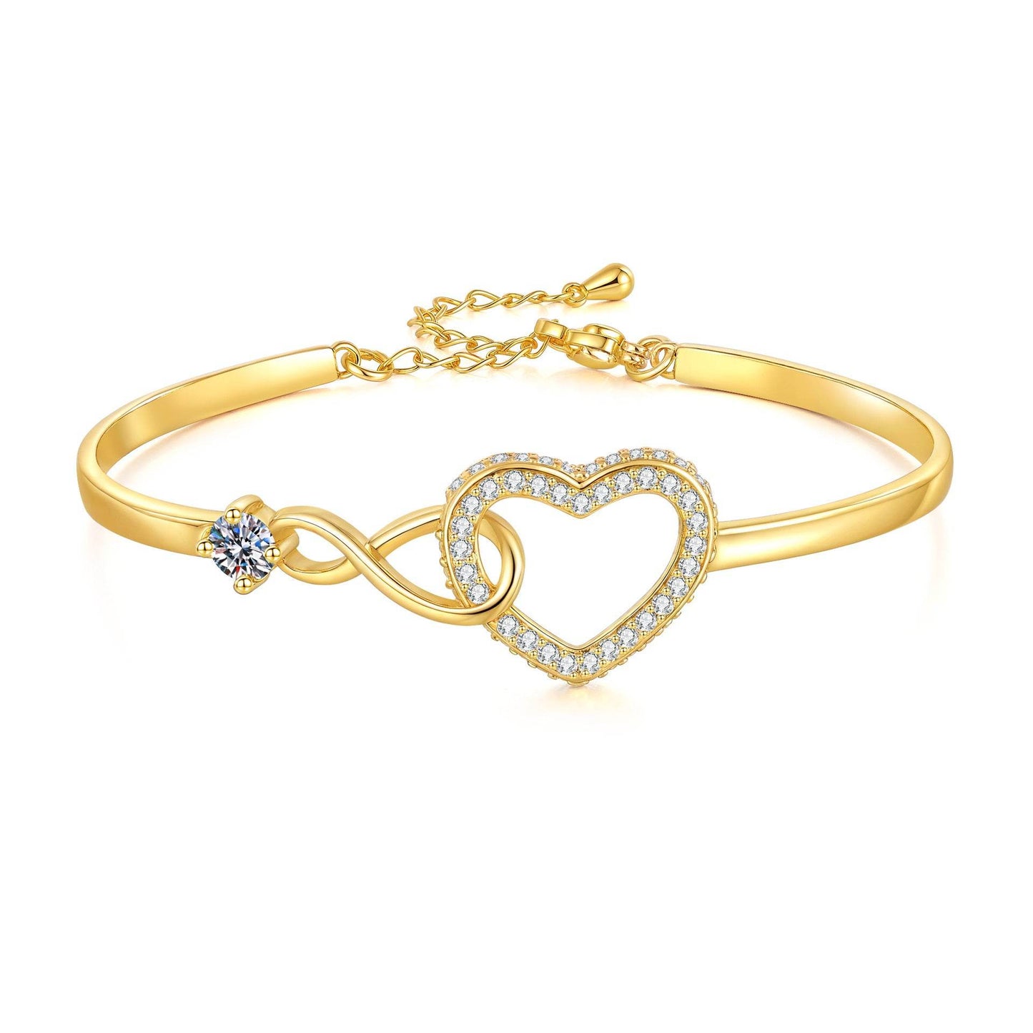 Buycenter Infinite Symbol Hollow Love Bracelet - Elegant Heart Design - Buy Center