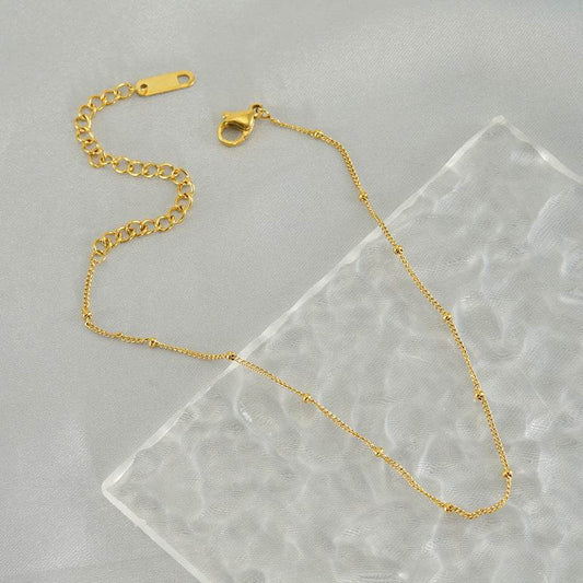 Elegant Stainless Steel Bead Anklet - Geometric Design for Women - Buy Center