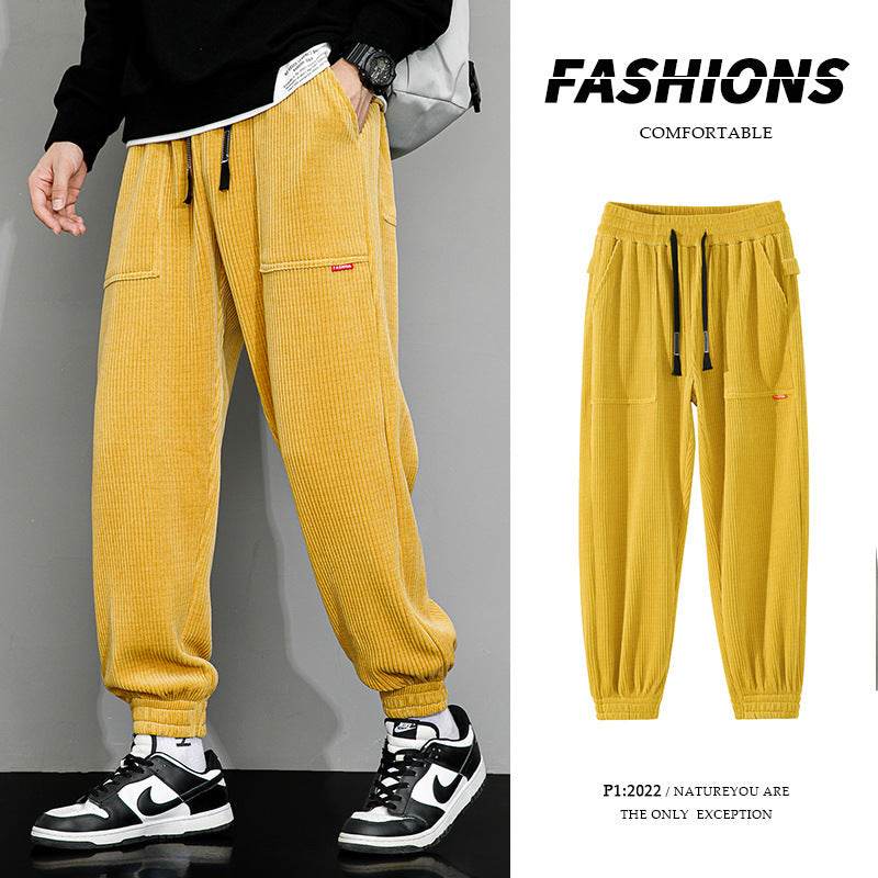Men's Plus-Size Corduroy Casual Pants - Loose Wide Leg for Autumn Style - Buy Center
