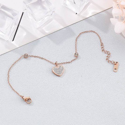 Buy Center Women's Love Heart Bracelet - Stylish Stainless Steel Design - Buy Center