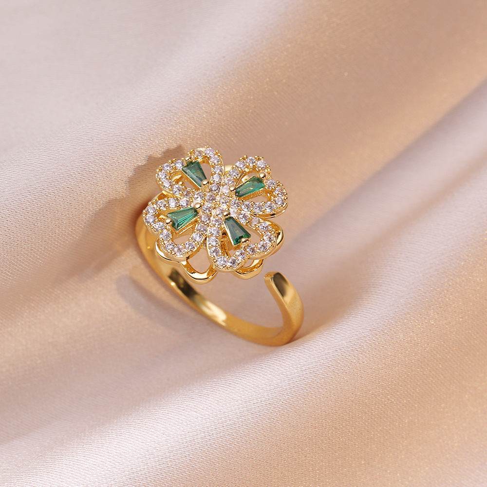 Buycenter Heart-Shaped Rotating Zircon Ring - Affordable Luxury Jewelry - Buy Center