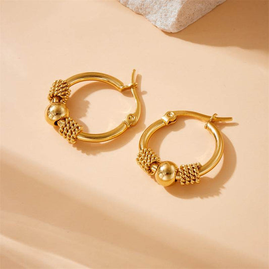 Stylish Round Geometric Beaded Earrings - Retro Minimalism for Women - Buy Center