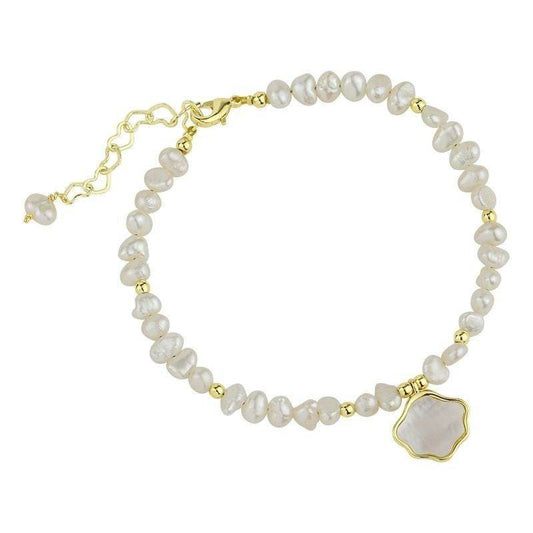 Elegant Women's Freshwater Pearl Necklace & Bracelet Set - Geometric Style - Buy Center