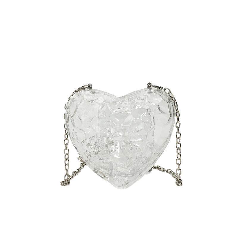 Buycenter Heart-Shaped Acrylic Messenger Bag - Shiny & Trendy Crossbody - Buy Center