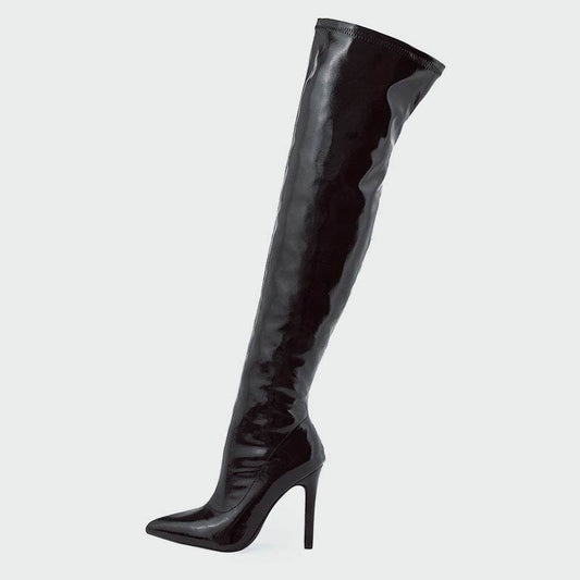 Buycenter Women's Over Knee Boots - Super High Stiletto Heels, Zipper Design - Buy Center