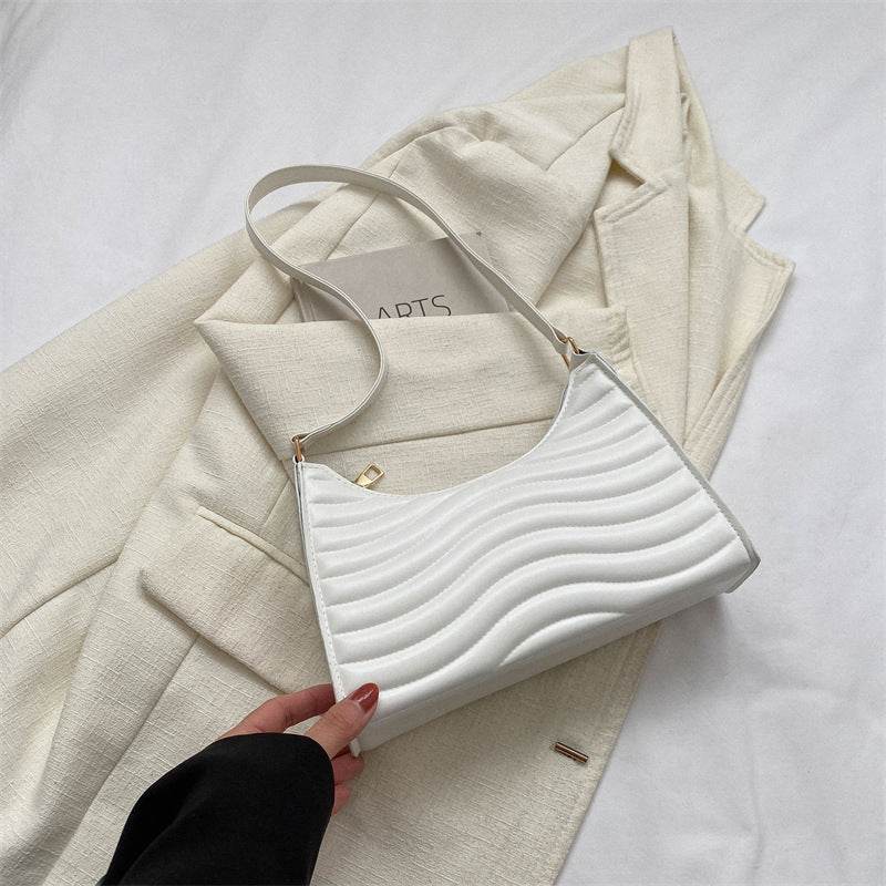 Buycenter Simple Textured Underarm Bag - Durable PU, Urban Chic Design - Buy Center