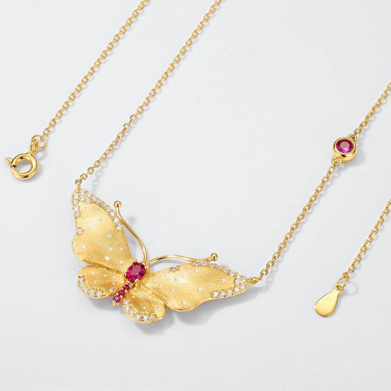 Buycenter S925 Silver Butterfly Necklace - Retro Elegant Jewelry for Women - Buy Center