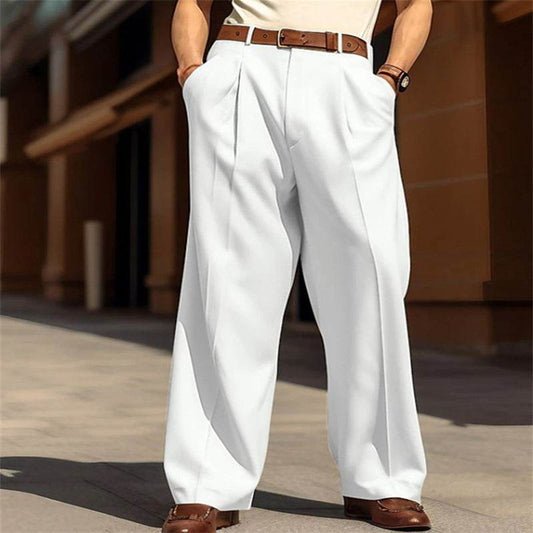 Men's Wide Leg Casual Pants - Straight Pocket Design in Multiple Colors - Buy Center