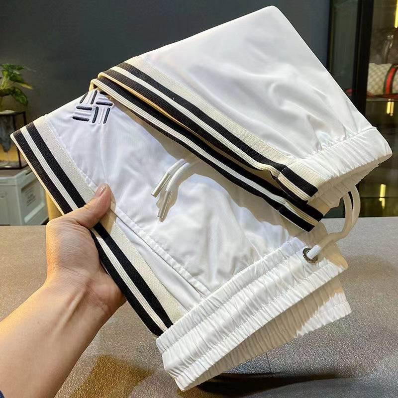 Men's Ice Silk Outdoor Sports Pants - Lightweight, Embroidered, Mid Waist - Buy Center
