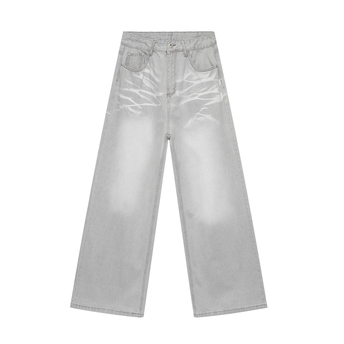 Trendy Male Cat Beard Design Pants - Casual Straight-Leg Jeans for Youth - Buy Center