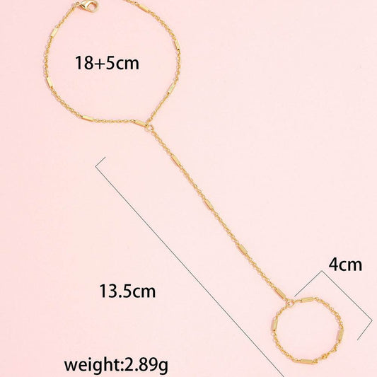 BuyCenter Women's Beach Ring Bracelet - Elegant Gold Chain Design - Buy Center