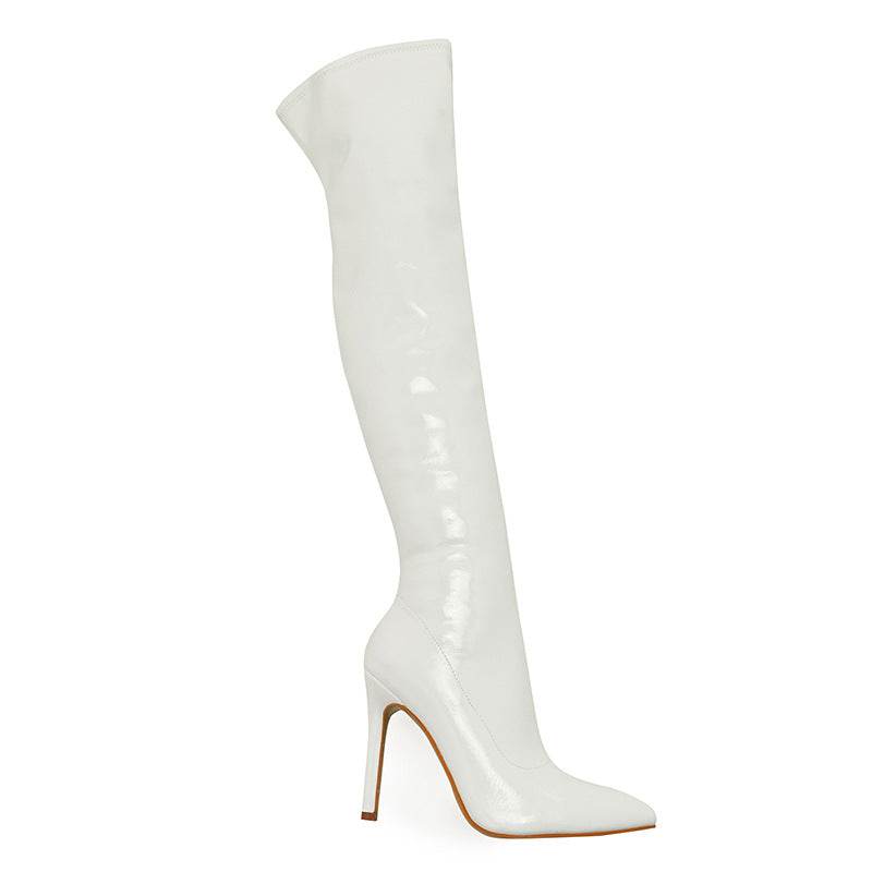 Buycenter Women's Over Knee Boots - Super High Stiletto Heels, Zipper Design - Buy Center