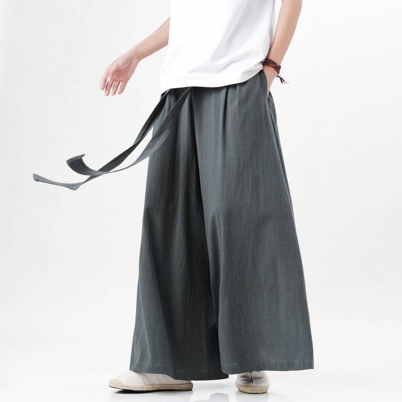 Men's Plus Size Cotton Linen Harem Trousers - Stylish Summer Comfort - Buy Center