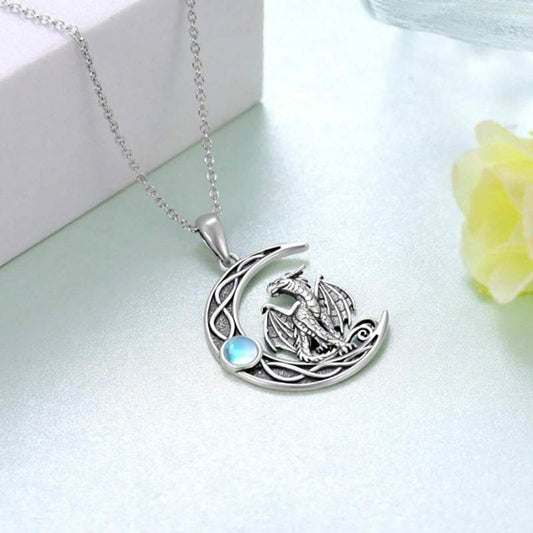 Creative Moon Magic Dragon Pendant - Unisex Necklace for Fashion Lovers - Buy Center