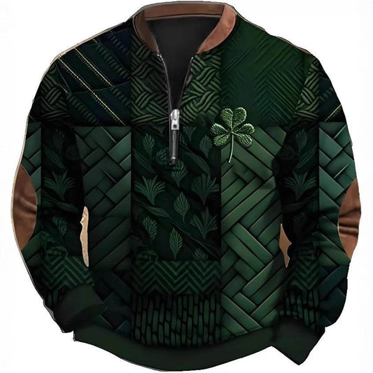 Trendy 3D Digital Printing Half-Zip Sweatshirt for Men - Stylish Comfort - Buy Center