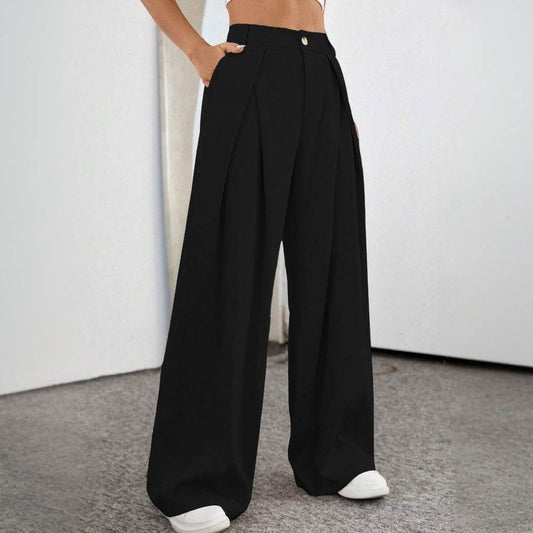 Commute Style High Waist Wide Leg Pants - Chic Gray, Comfortable Fit - Buy Center