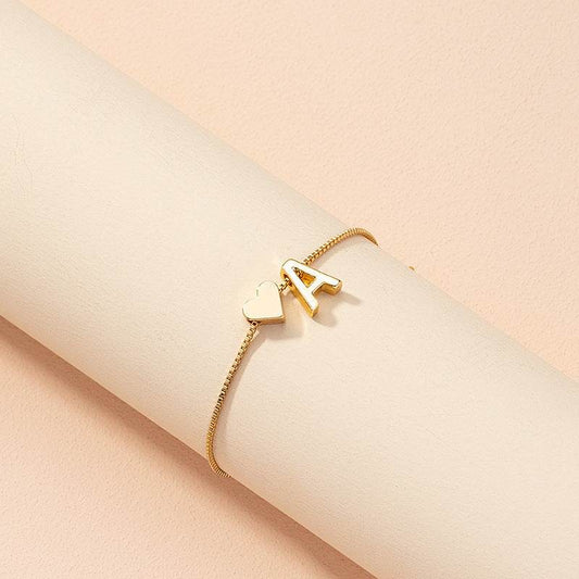 Cute Love Heart Bracelet - Personalized Couple Gift with English Letters - Buy Center