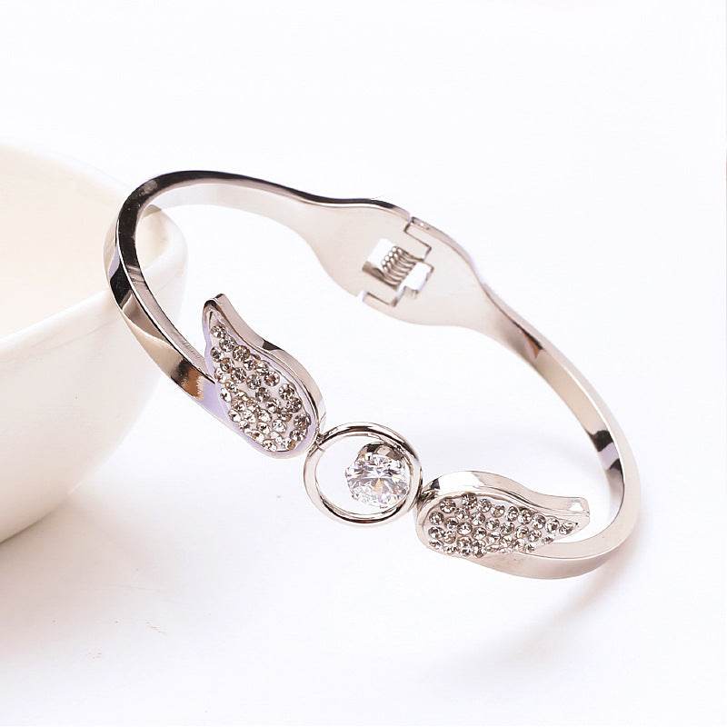 Buycenter Angel Titanium Steel Hollow Bracelet - Zircon Spring Opening - Buy Center