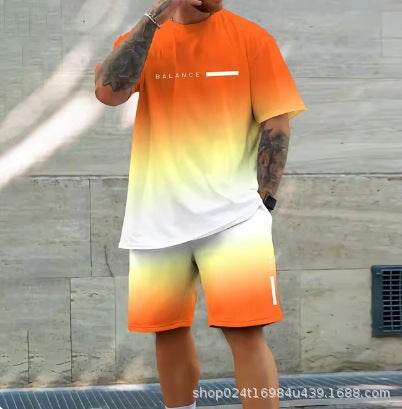 Casual Sports Short Sleeve Set for Men - Lightweight & Breathable Summer Comfort - Buy Center