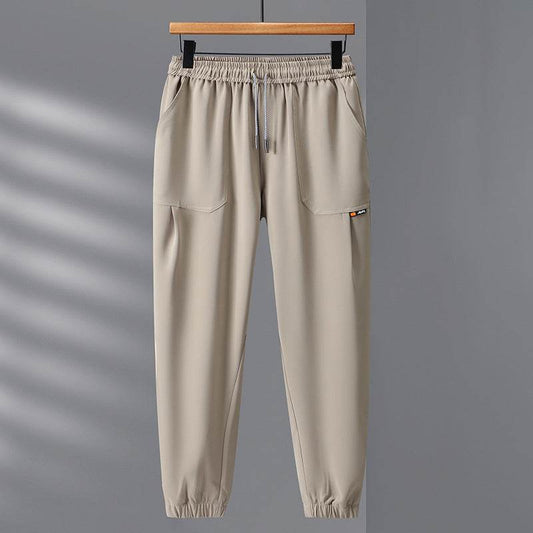 Summer Loose Cargo Pants for Men - Ankle-tied Tencel Casual Trousers - Buy Center