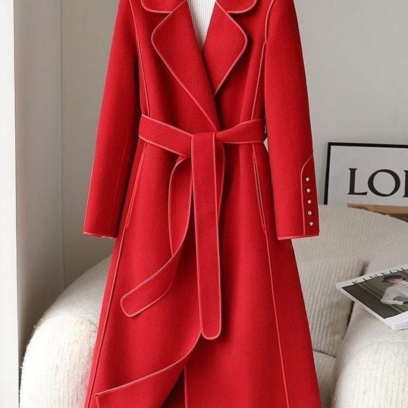 Buycenter Women's High-End Woolen Trench Coat - Stylish & Cozy Fashion - Buy Center