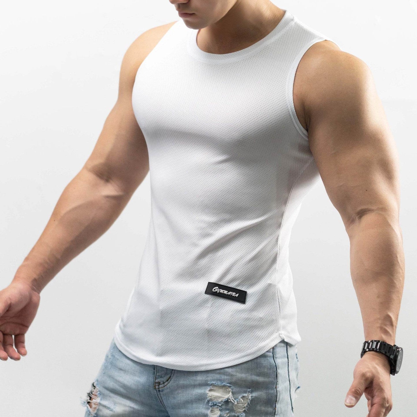 Buycenter Men's Ice Silk Sport T-shirt - Versatile Summer Vest in Various Colors - Buy Center