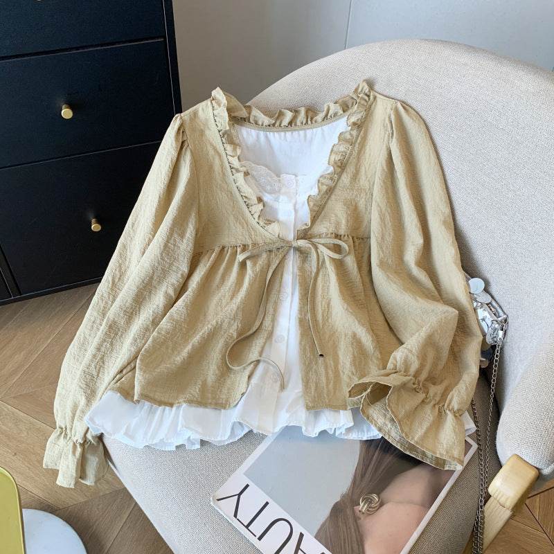 Women's Autumn Elegant Blazer Top - Stylish, Loose Fit in Black, Khaki - Buy Center