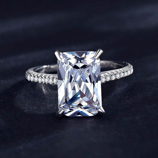 Buycenter S925 Sterling Silver Ring - Elegant Simulation Diamond Design - Buy Center