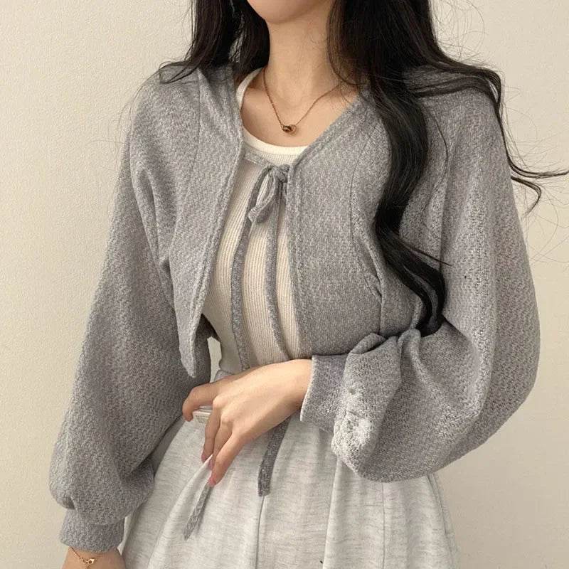 Y2K Korean Style Casual Knitted Cardigan - Thin Sunscreen Knitwear - Buy Center