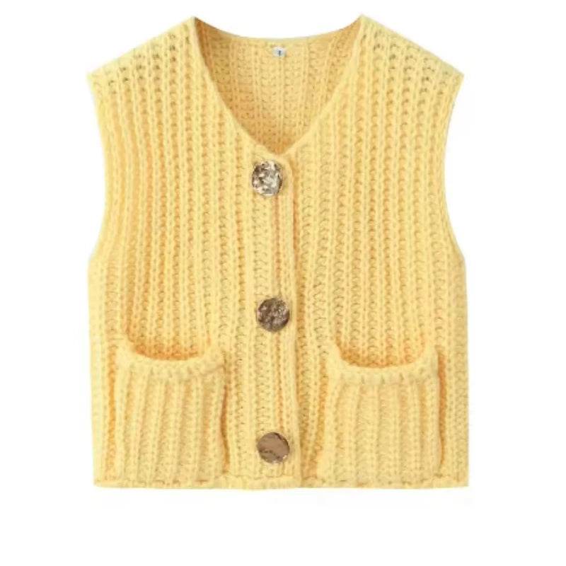 Chic 2025 Solid Knitted Sweater Vest for Women - Casual Fashion - Buy Center