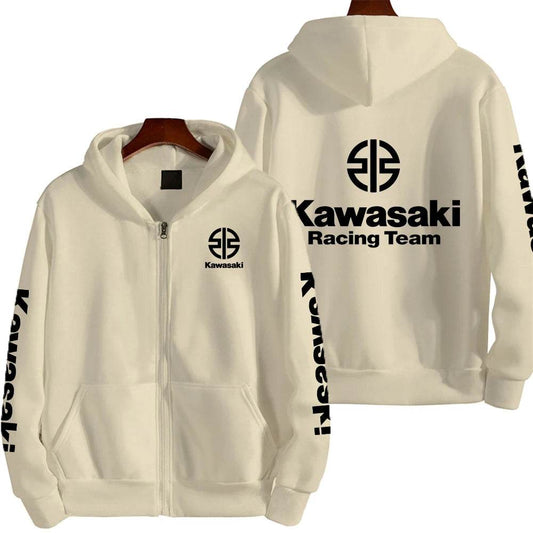 Kawasaki Racing Zip Up Hoodie for Men - Casual Spring Autumn Fashion - Buy Center