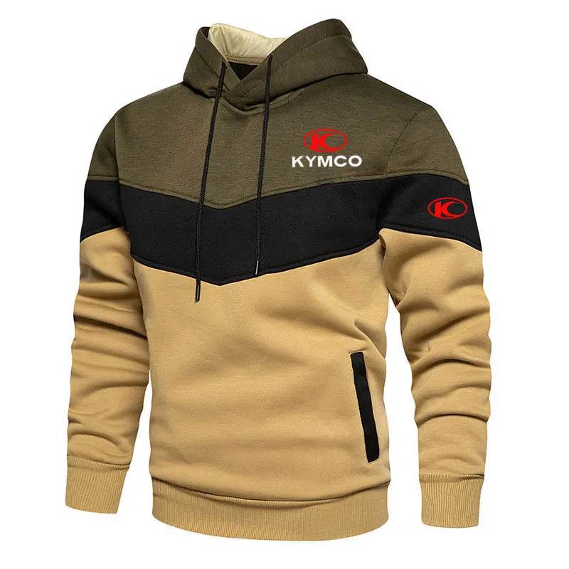 KYMCO Men's Hoodie - Fashionable Patchwork Pullover for Fall 2025 - Buy Center