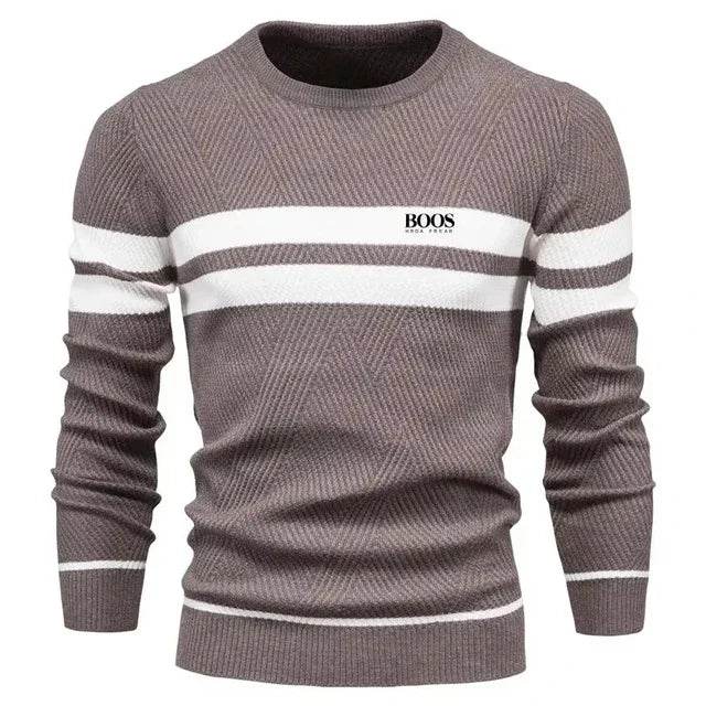 New Autumn Pullover Men's Sweater O-neck Patchwork Long Sleeve Warm Slim Sweaters Men Casual Fashion Sweater Men Clothing - Buy Center