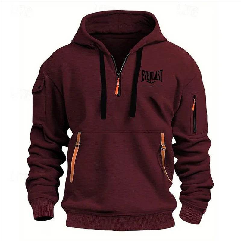 Stylish Men's Printed Hoodie - Multi-Zipper Design for Casual Comfort - Buy Center