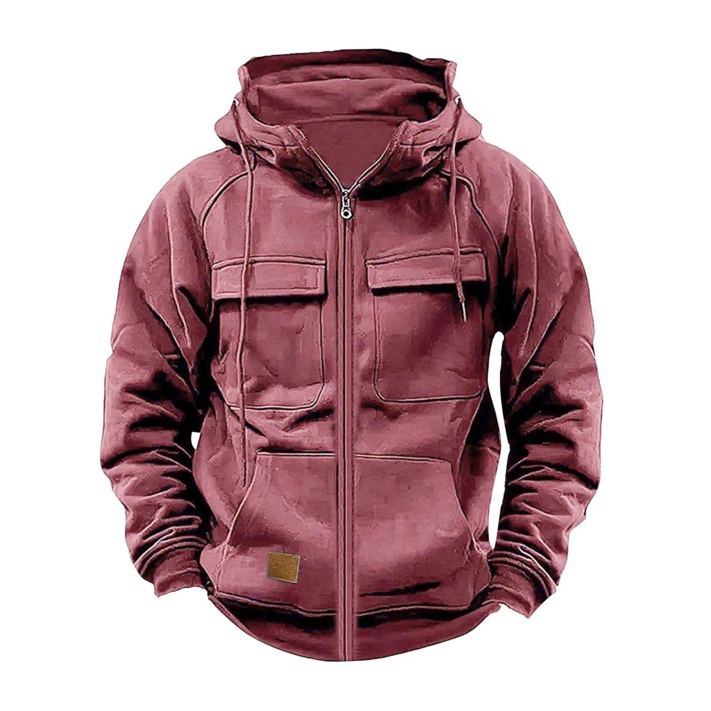 FAVOCENT Men's Hooded Hoodie Jacket - Multi Pocket Zipper Sweatshirt - Buy Center