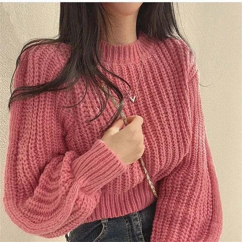 Chic Loose Vintage Harajuku Sweater - Soft Warm Knit Tops for Women - Buy Center