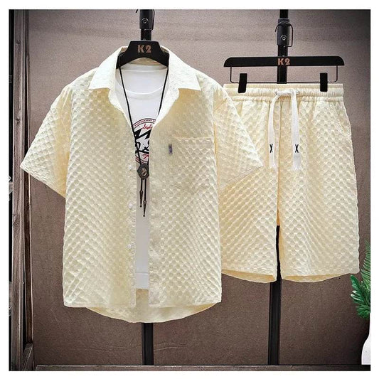 Men's Casual Thin Sports Two-Piece Set - Summer Ice Silk Suit - Buy Center