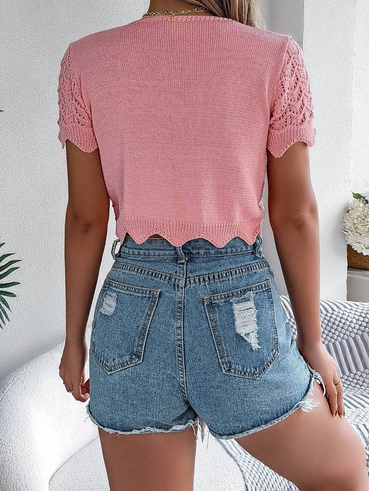 LUSMAY Women's Spring Summer Hollow Knitwear Cardigan for Vacation - Buy Center