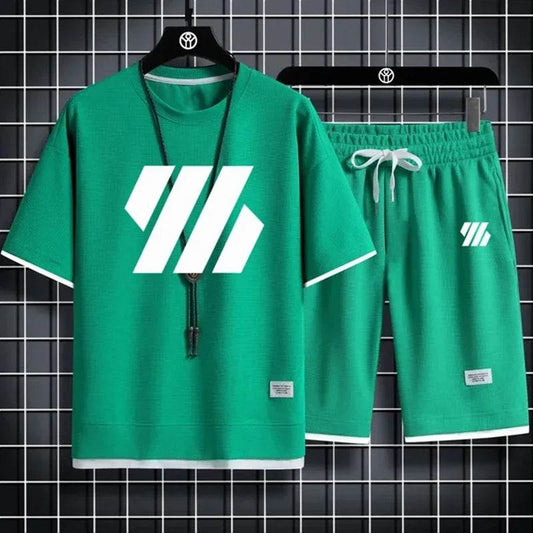 Men's Casual Sports Suit - Short Sleeve Tracksuit Summer Set - Buy Center