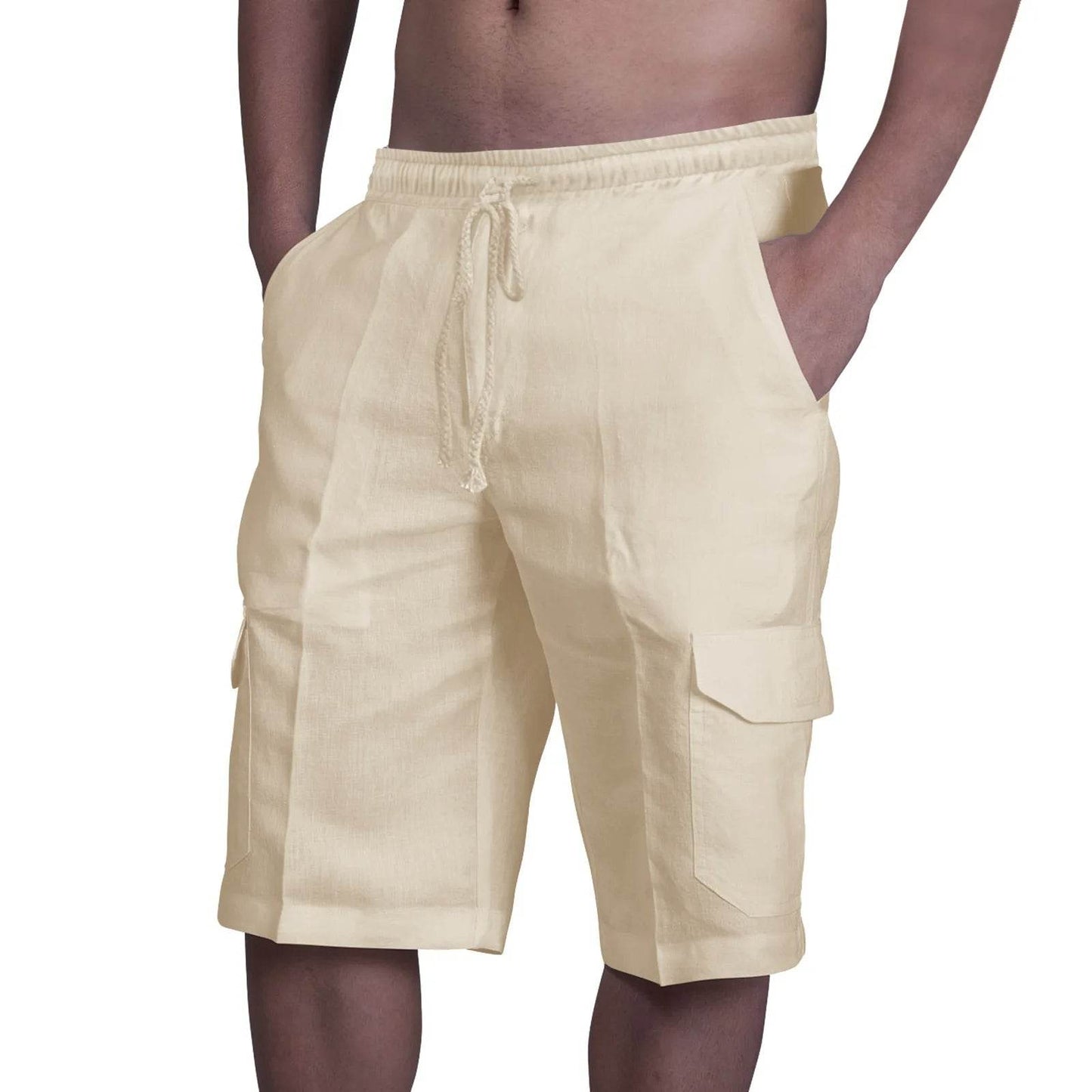 Men's Casual Cotton and Linen Shorts - Comfortable Beach Overalls - Buy Center