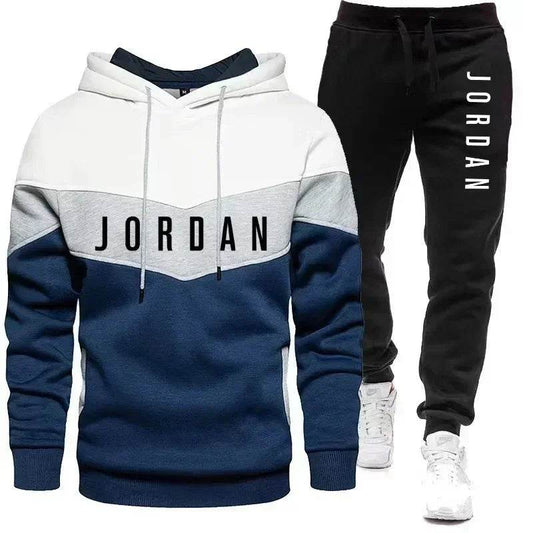 Men's Spliced Casual Hoodie & Pants Set - Spring Autumn Sports Suit - Buy Center