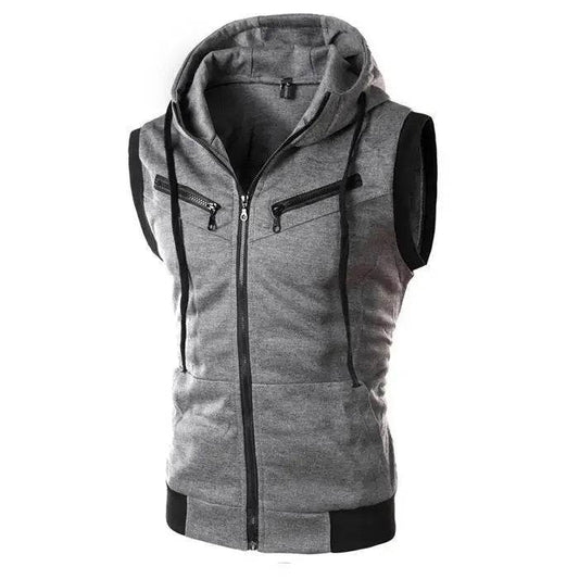 Fashionable Men's Hooded Vest - Slimming Sleeveless Tank Top in 3 Colors - Buy Center