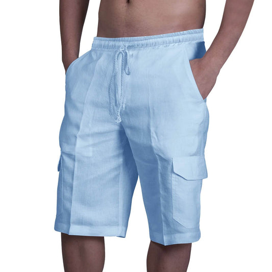 Men's Casual Cotton and Linen Shorts - Comfortable Beach Overalls - Buy Center