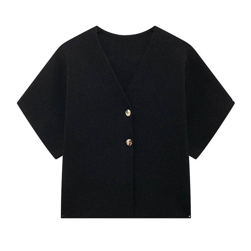 ZACK&RAIN Women’s V-Neck Casual Knitted Vest - Short Sleeve Top - Buy Center