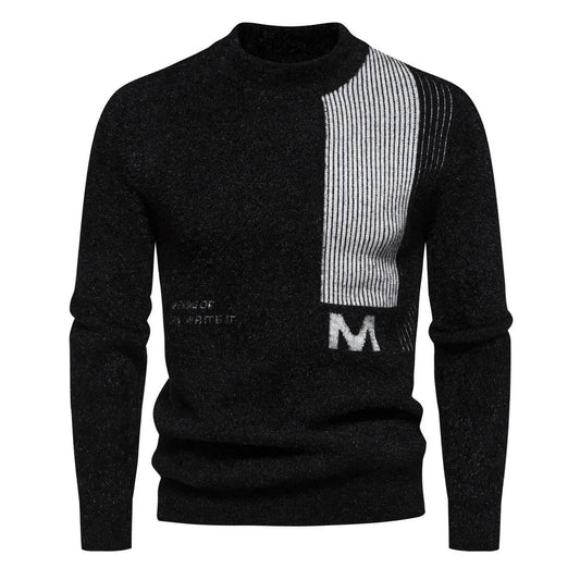 Pullover Men's Trend Sweater Slim Fit Casual Knitted Turtleneck Pullover Tops Men Clothes - Buy Center