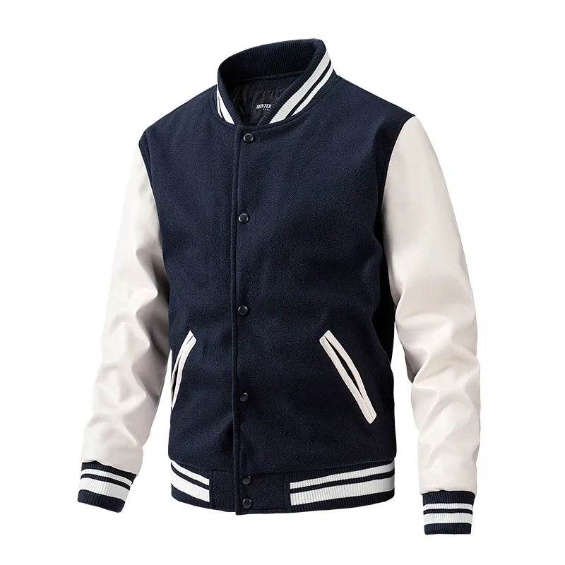 Men's Casual Solid Color Baseball Jacket - Autumn & Winter Fashion - Buy Center