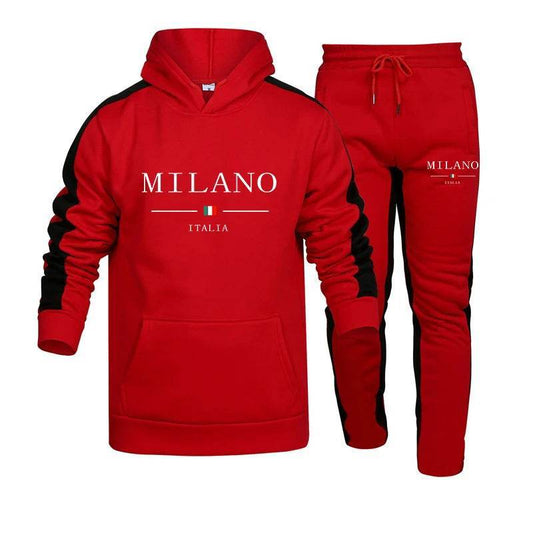 Casual Men's Tracksuit Set - Printed Hooded Sweatshirt & Joggers - Buy Center