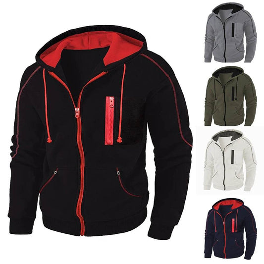 Men's Full Zip Hoodie Jacket - Casual Sportswear with Pocket - Buy Center